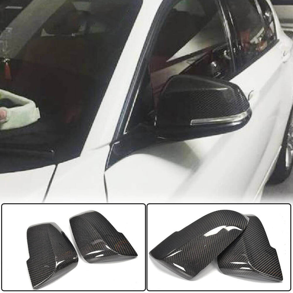 BMW F10 F11 F06 F12 F13 F01 F02 Mirror Covers Replacement Carbon Fiber-Ahacarbon
