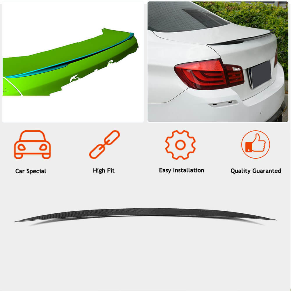 BMW 5 Series F10 M5 2011-2018 Rear Trunk Spoiler Carbon Fiber/FRP-Ahacarbon