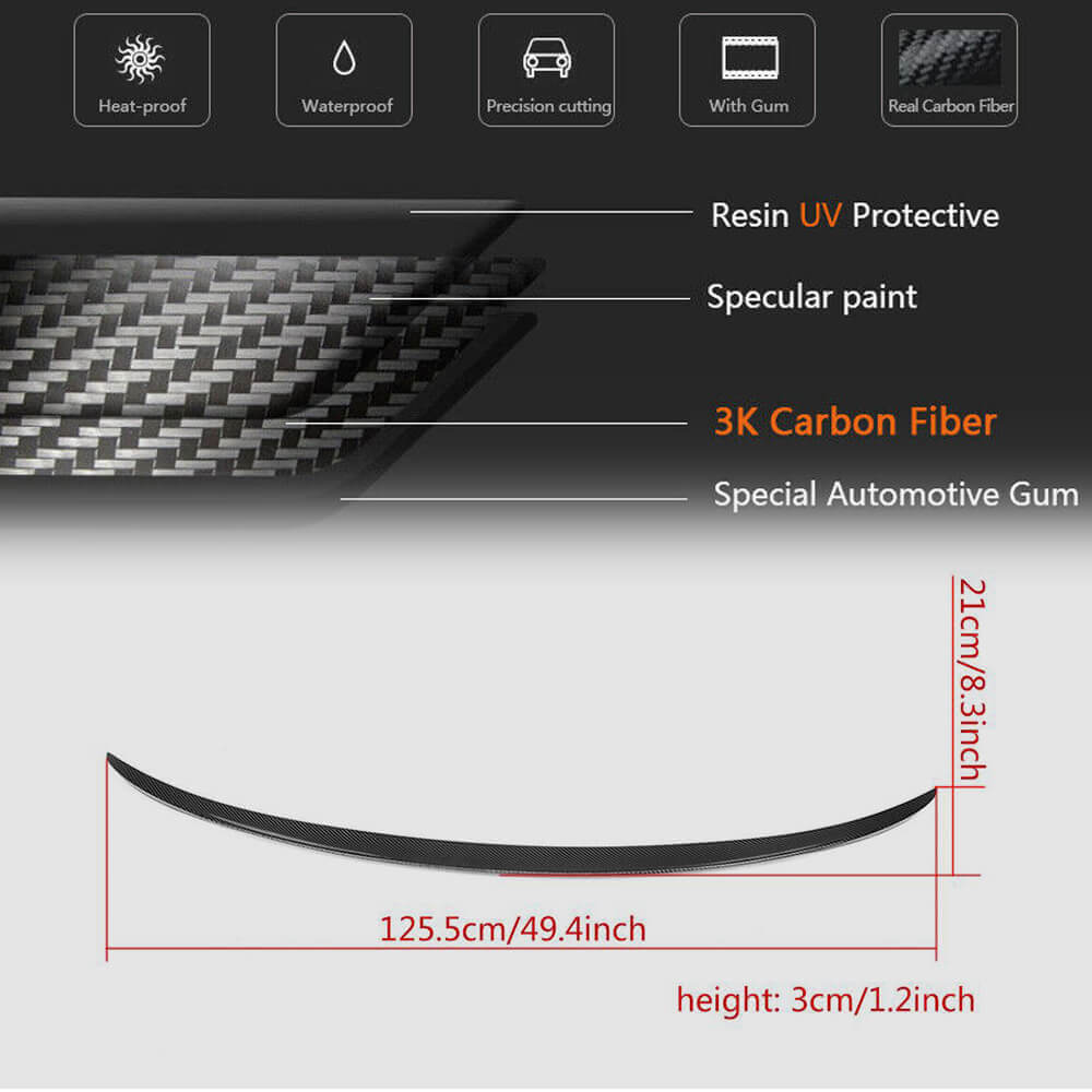 BMW 5 Series F10 M5 2011-2018 Rear Trunk Spoiler Carbon Fiber/FRP-Ahacarbon