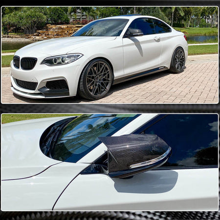 BMW F20 F22 F30 F34 F32 F33 F36 X1 E84 F87 M2 Mirror Covers Replacement Style Carbon Fiber-Ahacarbon