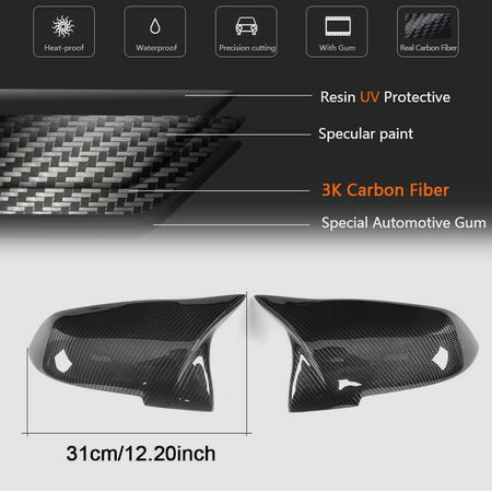 BMW F20 F22 F30 F34 F32 F33 F36 X1 E84 F87 M2 Mirror Covers Replacement Style Carbon Fiber-Ahacarbon