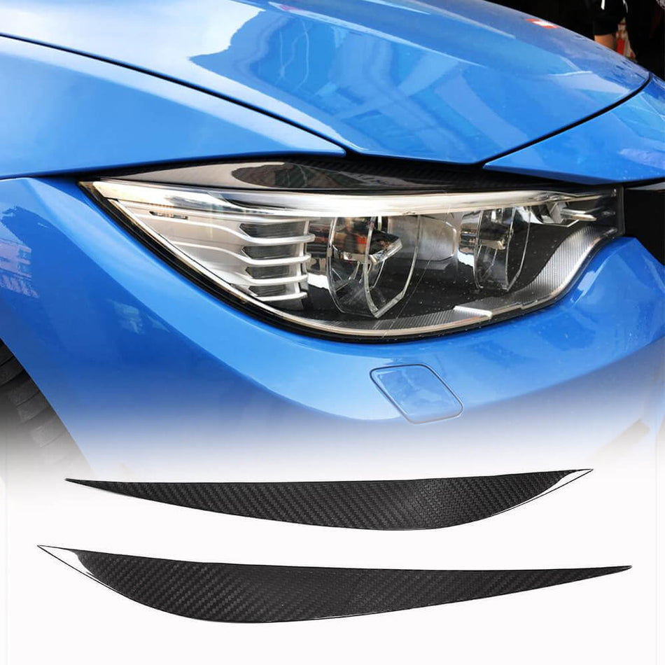 BMW F32 F33 F36 F80 M3 F82 F83 M4 Headlight Eyebrows Lamp Eyelids Dry Carbon Fiber-Ahacarbon