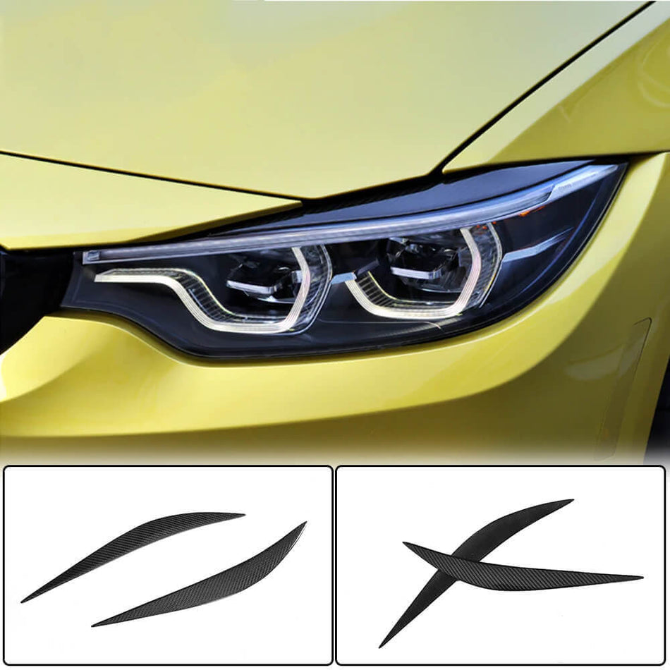 BMW F32 F33 F36 F80 M3 F82 F83 M4 2014-20020 Headlight Eyebrows Lamp Eyelids Dry Carbon Fiber-Ahacarbon