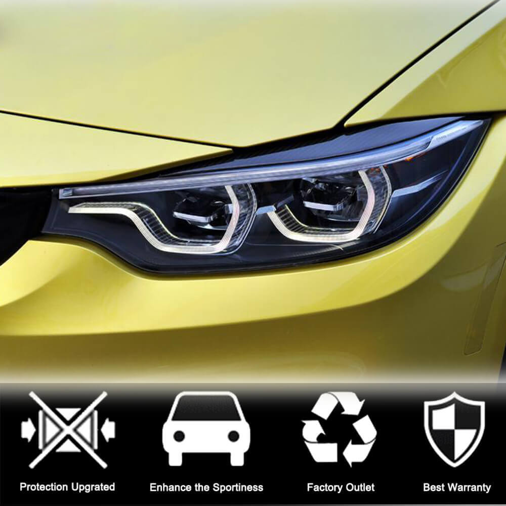 BMW F32 F33 F36 F80 M3 F82 F83 M4 Headlight Eyebrows Lamp Eyelids Dry Carbon Fiber-Ahacarbon