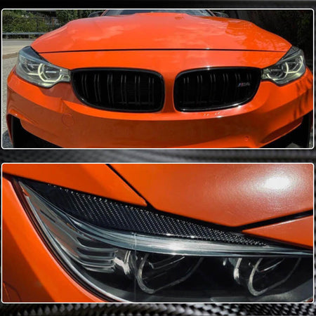 BMW F32 F33 F36 F80 M3 F82 F83 M4 2014-20020 Headlight Eyebrows Lamp Eyelids Dry Carbon Fiber-Ahacarbon