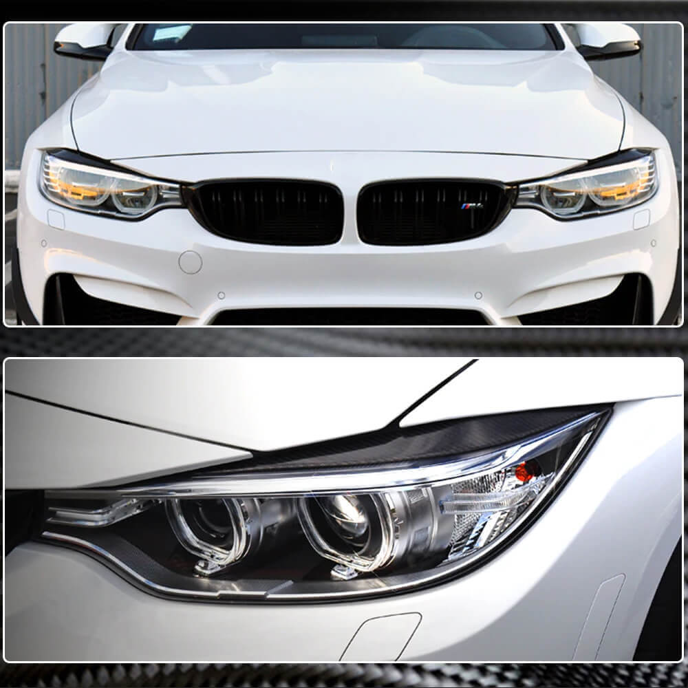 BMW F32 F33 F36 F80 M3 F82 F83 M4 2014-20020 Headlight Eyebrows Lamp Eyelids Dry Carbon Fiber-Ahacarbon