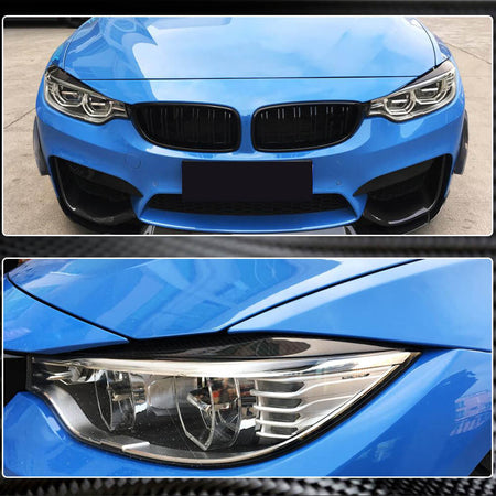 BMW F32 F33 F36 F80 M3 F82 F83 M4 Headlight Eyebrows Lamp Eyelids Dry Carbon Fiber-Ahacarbon