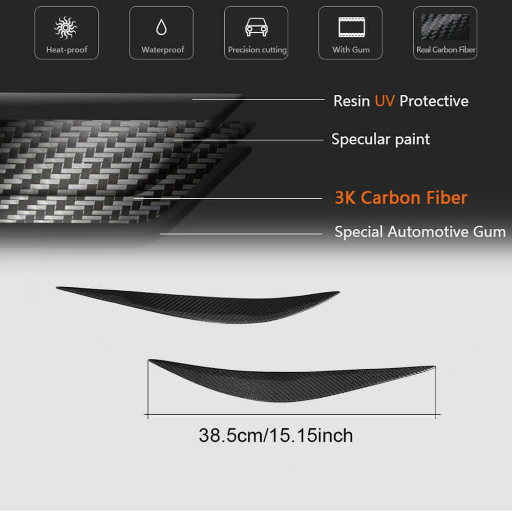 BMW F32 F33 F36 F80 M3 F82 F83 M4 2014-20020 Headlight Eyebrows Lamp Eyelids Dry Carbon Fiber-Ahacarbon