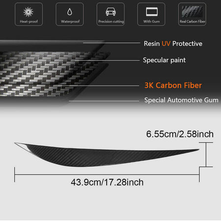 BMW F32 F33 F36 F80 M3 F82 F83 M4 Headlight Eyebrows Lamp Eyelids Dry Carbon Fiber-Ahacarbon