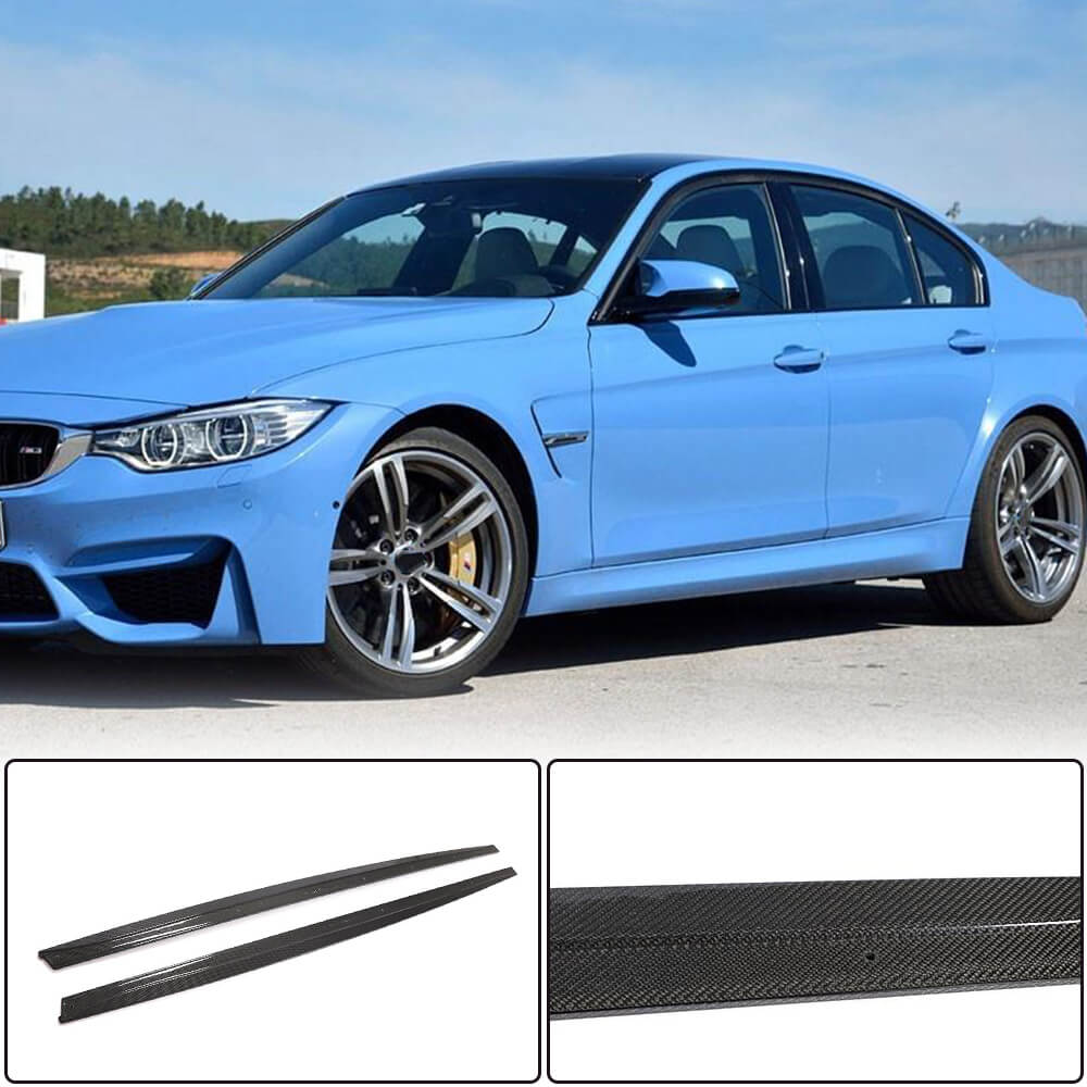 BMW F80 M3 Sedan 4-Door 2014-2019 Side Skirts Carbon Fiber-Ahacarbon