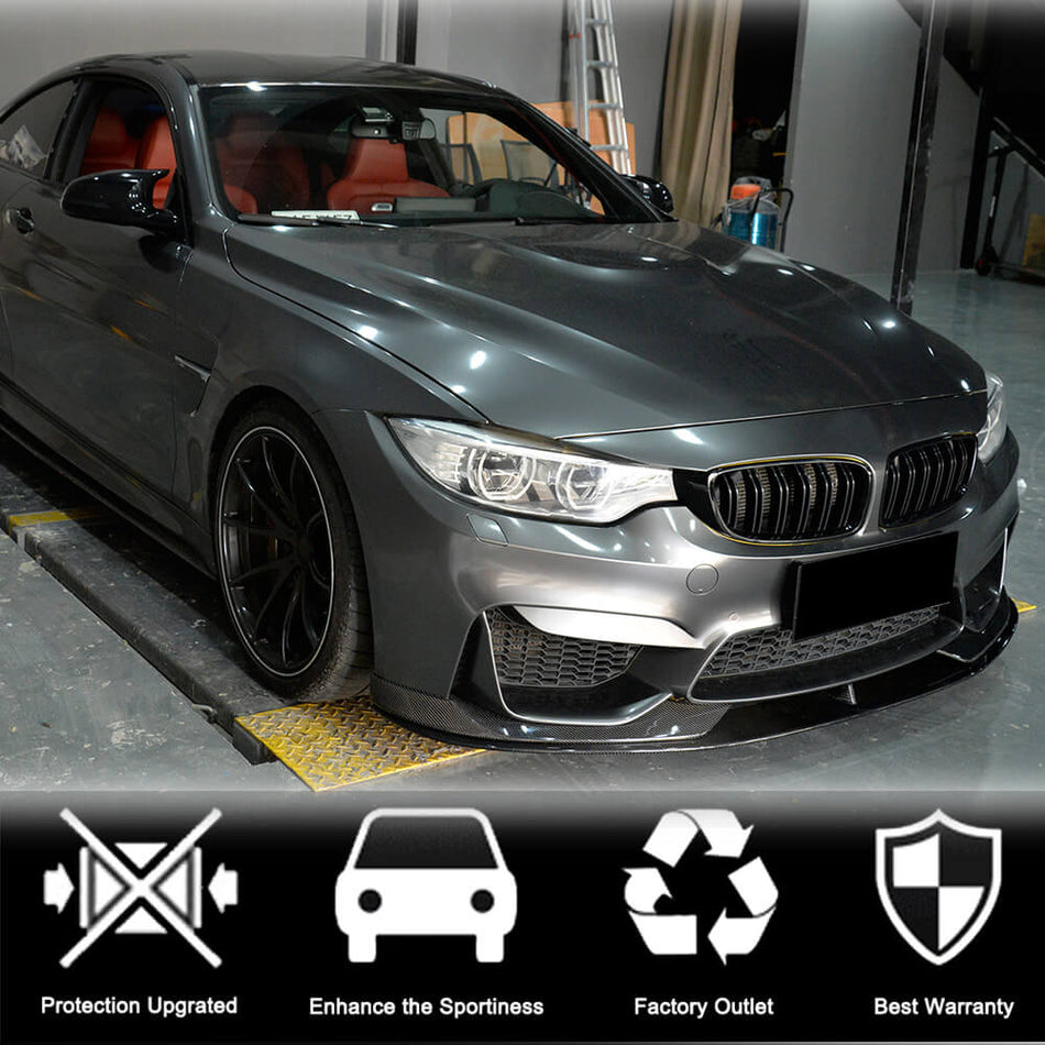 BMW F80 M3 F82 F83 M4 2014-2019 Front Bumper Lip Carbon Fiber-Ahacarbon
