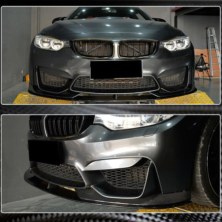 BMW F80 M3 F82 F83 M4 2014-2019 Front Bumper Lip Carbon Fiber-Ahacarbon