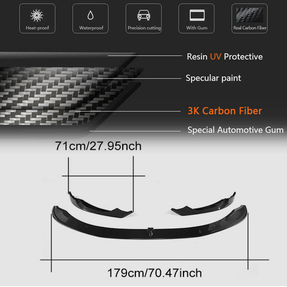 BMW F80 M3 F82 F83 M4 2014-2019 Front Bumper Lip Carbon Fiber-Ahacarbon