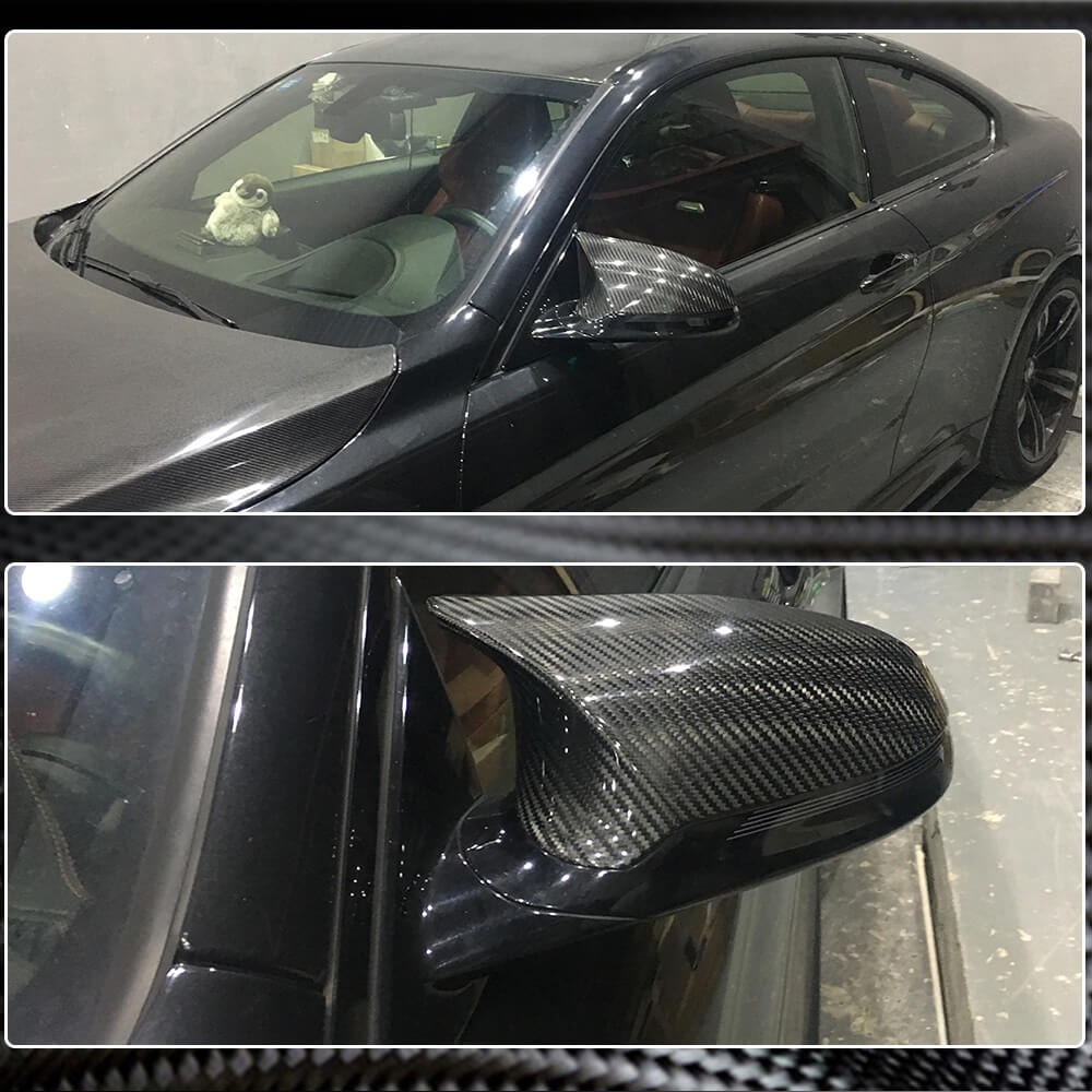 BMW F80 M3 F82 F83 M4 2014-2020 Mirror Covers Add-on Style Dry Carbon Fiber-Ahacarbon