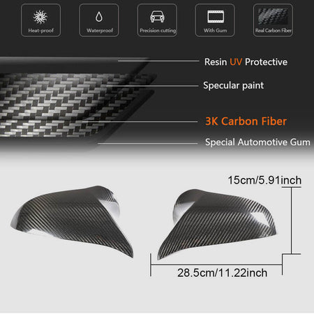 BMW F80 M3 F82 F83 M4 2014-2020 Mirror Covers Add-on Style Dry Carbon Fiber-Ahacarbon