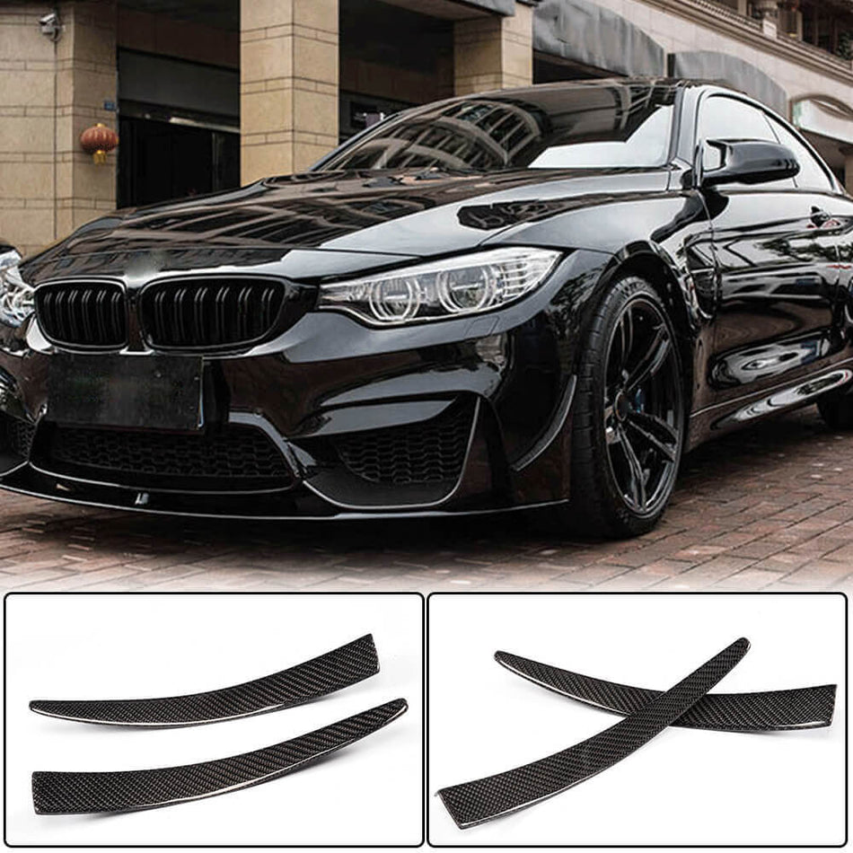 BMW F80 M3 F82 F83 M4 2014-2020 Front Bumper Fins Carbon Fiber/FRP-Ahacarbon