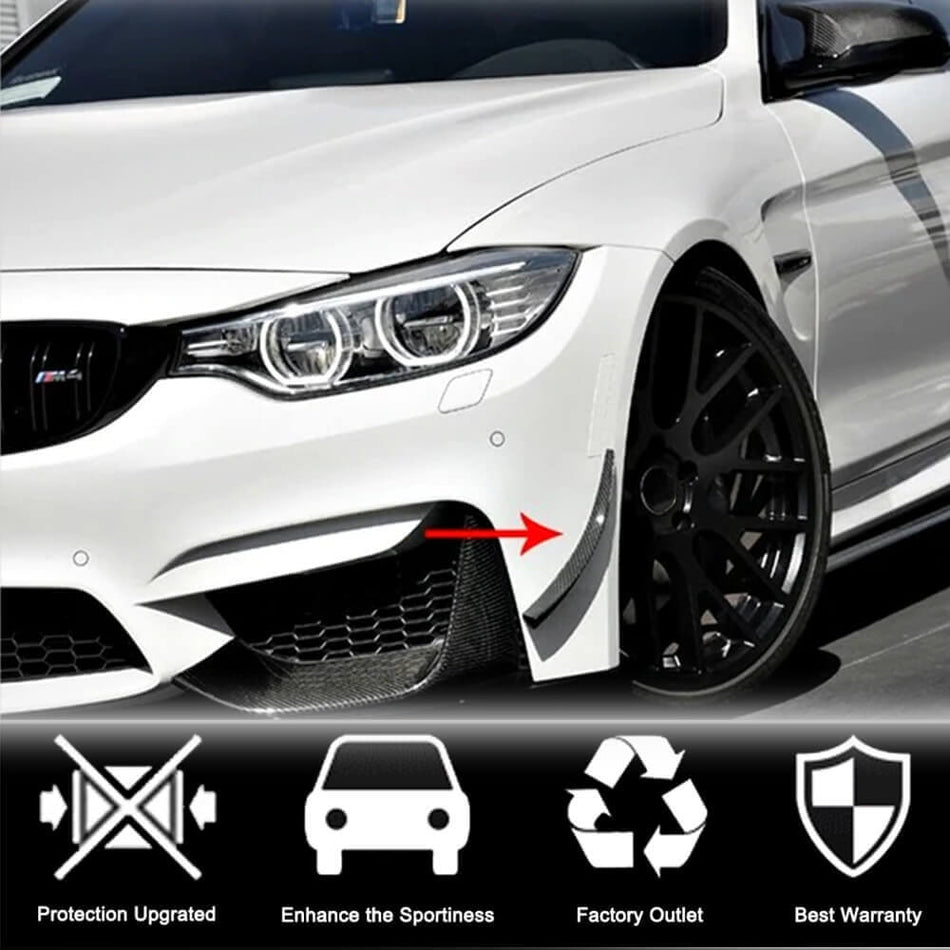 BMW F80 M3 F82 F83 M4 2014-2020 Front Bumper Fins Carbon Fiber/FRP-Ahacarbon