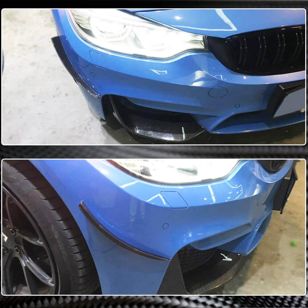 BMW F80 M3 F82 F83 M4 2014-2020 Front Bumper Fins Carbon Fiber/FRP-Ahacarbon