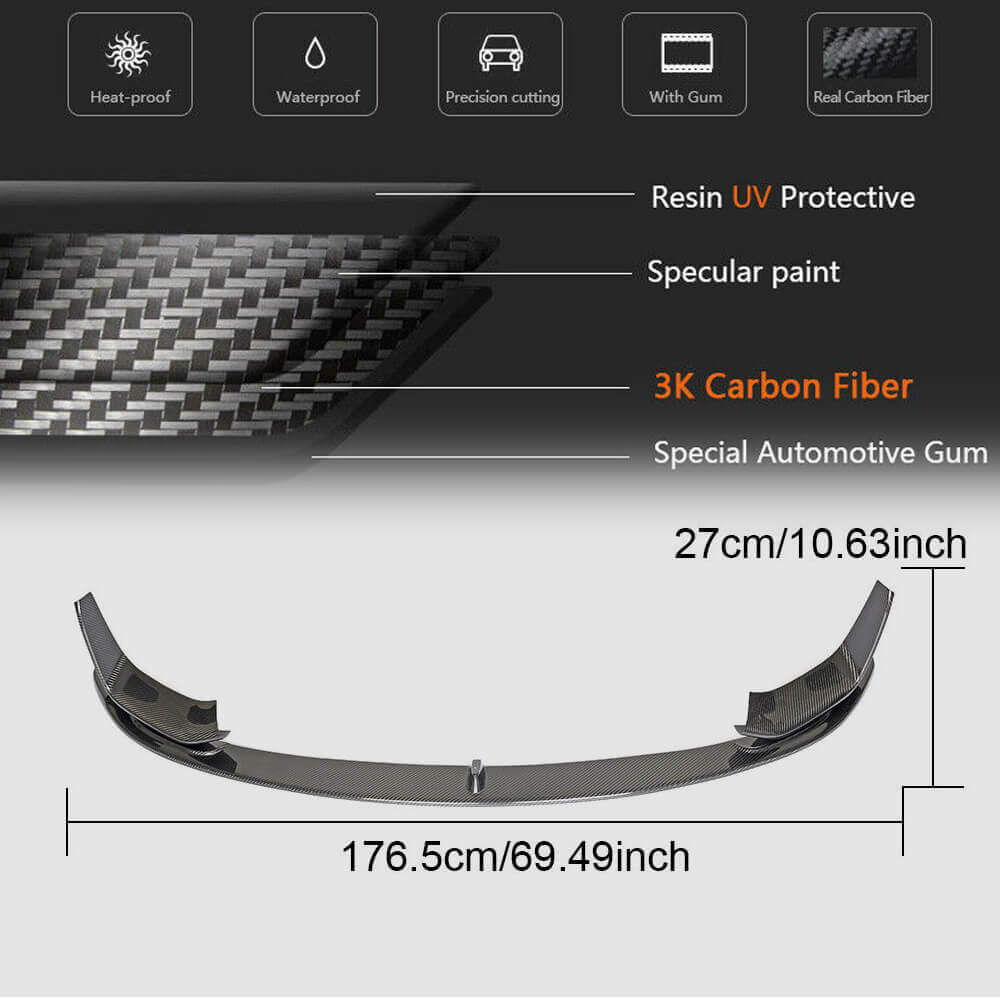 BMW F80 M3 F82 F83 M4 2014-2020 Front Bumper Lip Carbon Fiber/FRP-Ahacarbon