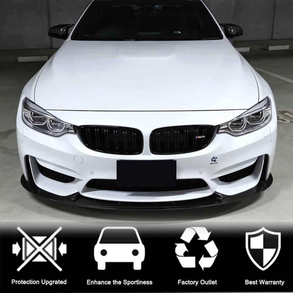 BMW F80 M3 F82 F83 M4 2014-2019 Front Bumper Lip Carbon Fiber-Ahacarbon