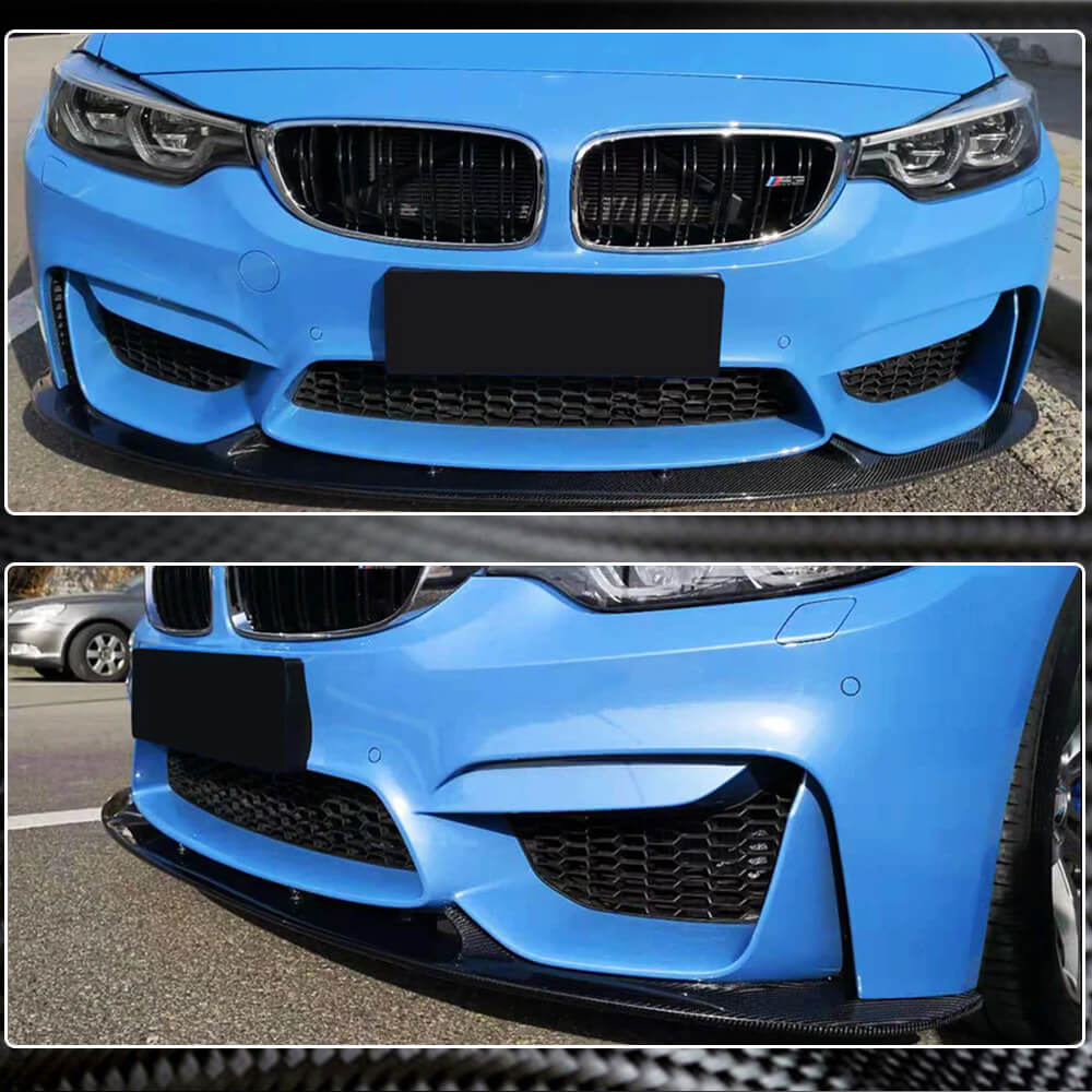 BMW F80 M3 F82 F83 M4 2014-2019 Front Bumper Lip Carbon Fiber-Ahacarbon