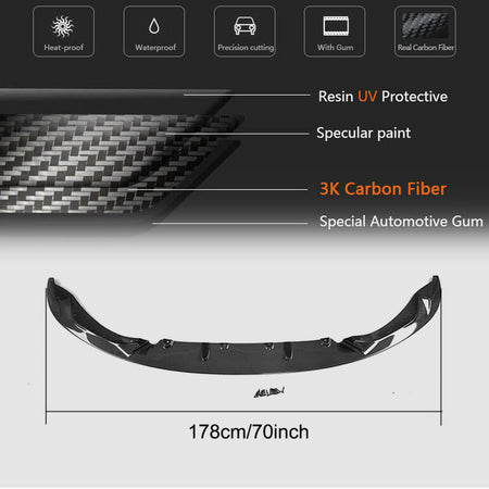 BMW F80 M3 F82 F83 M4 2014-2019 Front Bumper Lip Carbon Fiber-Ahacarbon