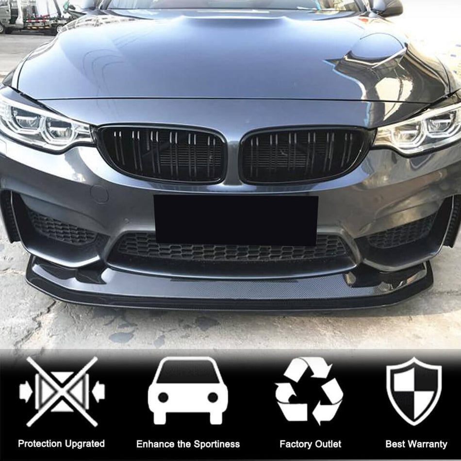 BMW F80 M3 F82 F83 M4 2014-2019 Front Bumper Lip Carbon Fiber-Ahacarbon