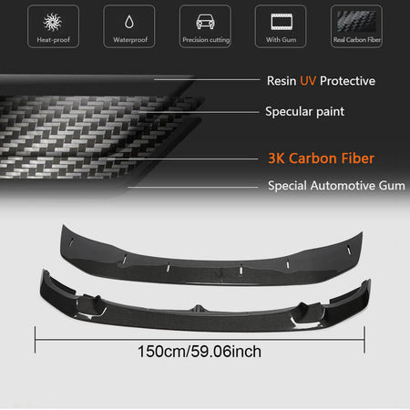 BMW F80 M3 F82 F83 M4 2014-2019 Front Bumper Lip Carbon Fiber-Ahacarbon