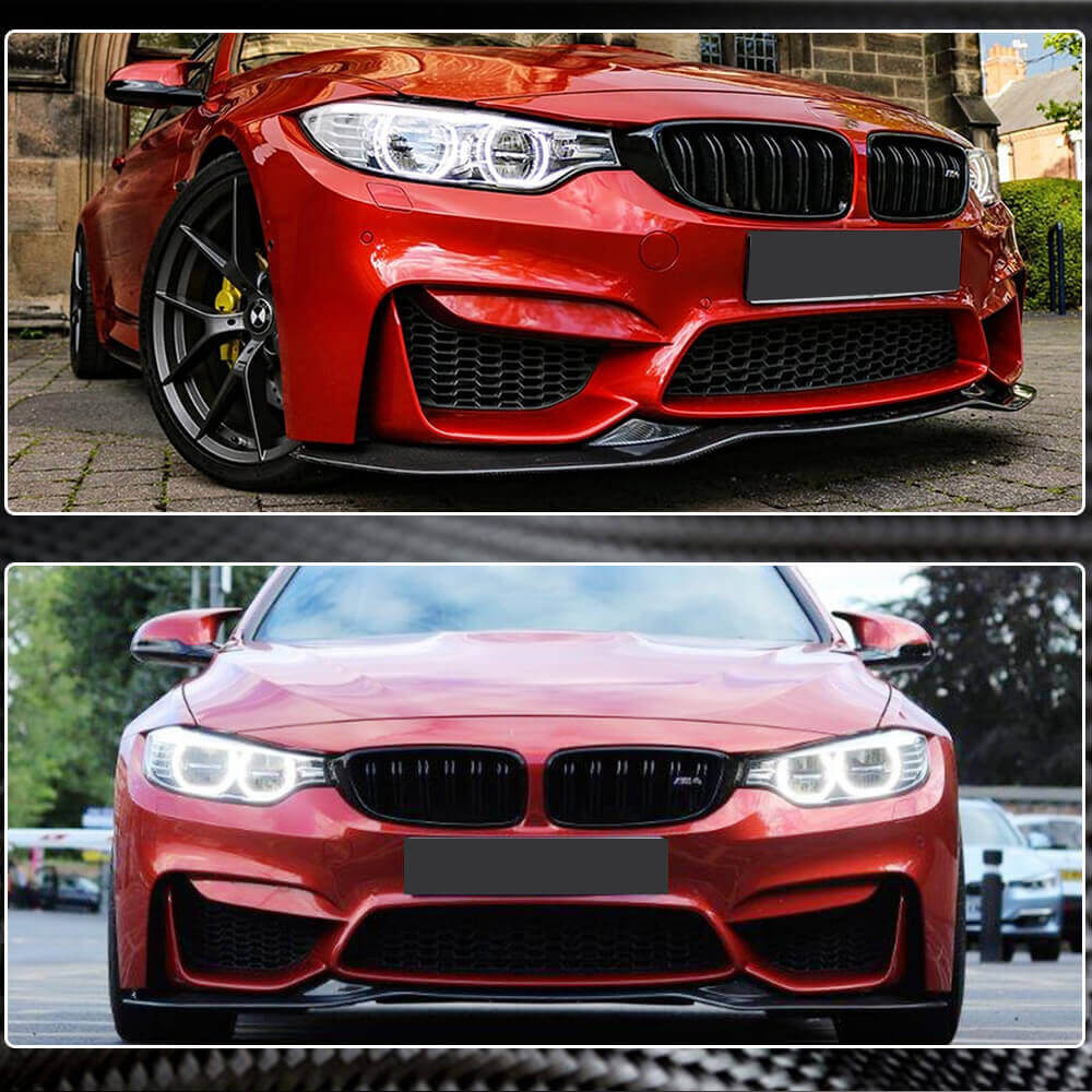 BMW F80 M3 F82 F83 M4 2014-2020 Front Bumper Lip Carbon Fiber-Ahacarbon
