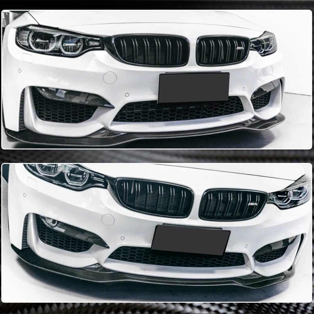 BMW F80 M3 F82 F83 M4 2014-2020 Front Bumper Lip Carbon Fiber-Ahacarbon