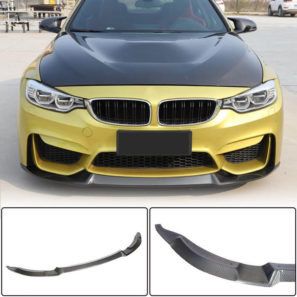 BMW F80 M3 F82 F83 M4 2014-2020 Front Bumper Lip Carbon Fiber-Ahacarbon