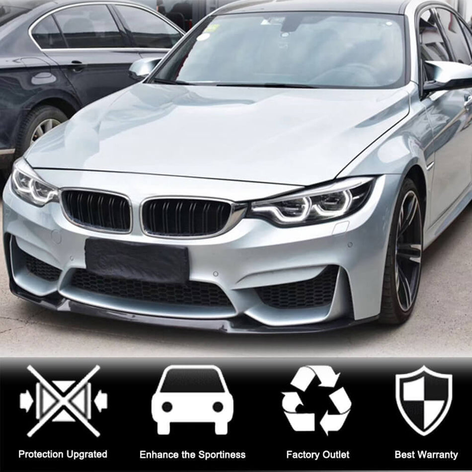BMW F80 M3 F82 F83 M4 2014-2020 Front Bumper Lip Carbon Fiber-Ahacarbon