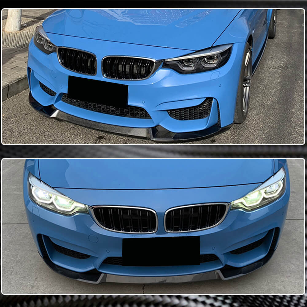 BMW F80 M3 F82 F83 M4 2014-2020 Front Bumper Lip Carbon Fiber-Ahacarbon
