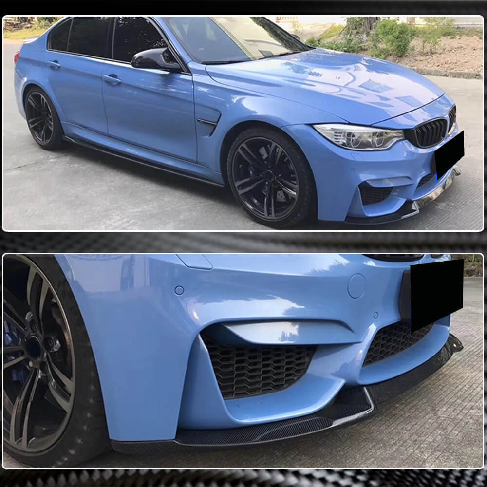 BMW F80 M3 F82 F83 M4 2014-2020 Front Bumper Lip Carbon Fiber-Ahacarbon