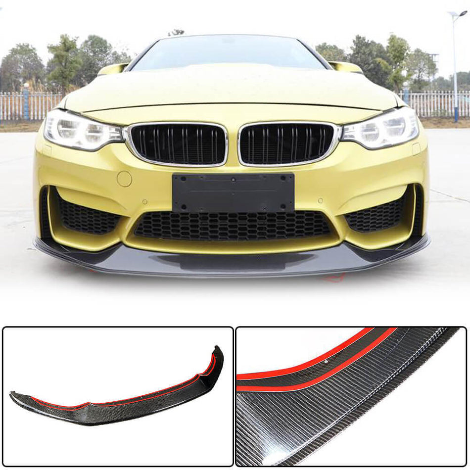 BMW F80 M3 F82 F83 M4 2014-2019 Front Bumper Lip Carbon Fiber-Ahacarbon