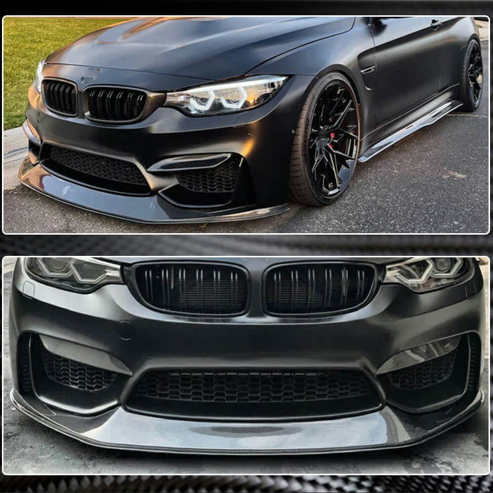 BMW F80 M3 F82 F83 M4 2014-2019 Front Bumper Lip Carbon Fiber-Ahacarbon