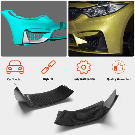 BMW F80 M3 F82 F83 M4 2014-2020 Front Bumper Splitters Carbon Fiber/FRP-Ahacarbon