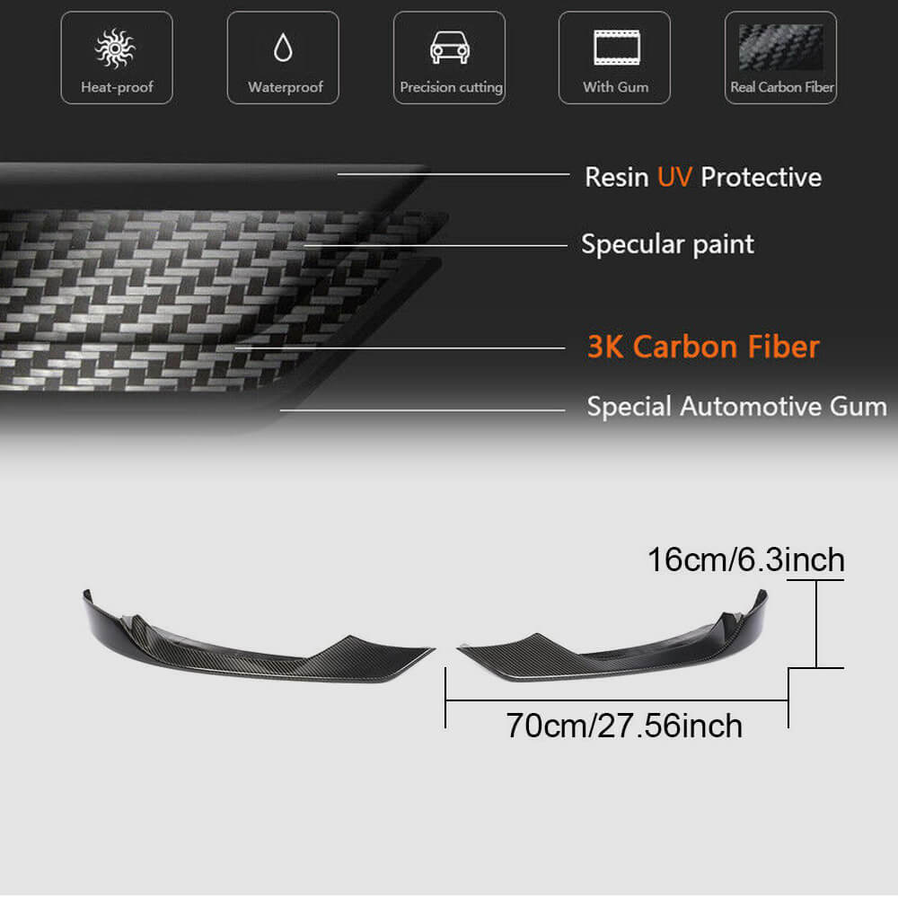 BMW F80 M3 F82 F83 M4 2014-2020 Front Bumper Splitters Carbon Fiber-Ahacarbon