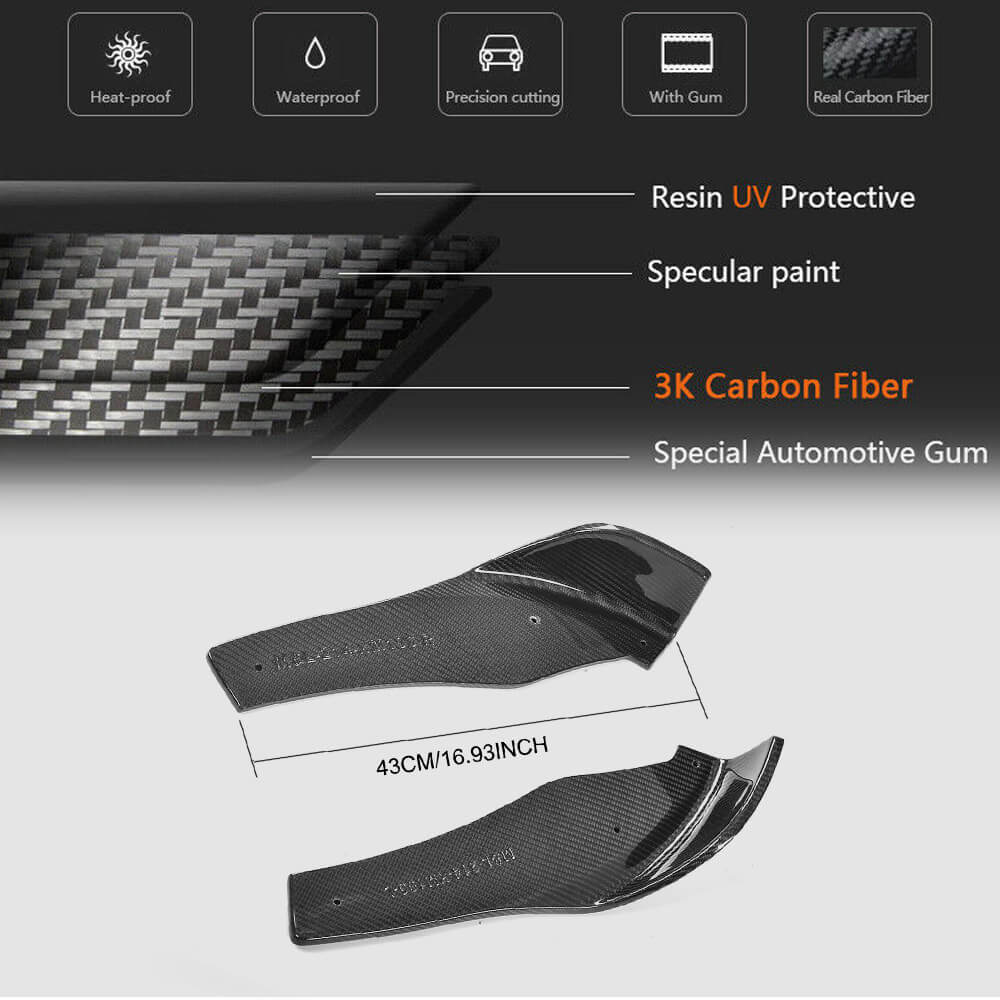 BMW F80 M3 F82 F83 M4 2014-2020 Front Bumper Splitters Carbon Fiber-Ahacarbon