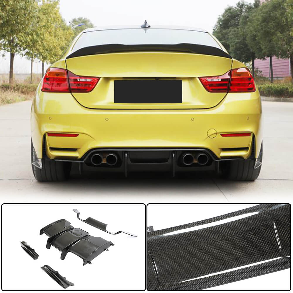 BMW F80 M3 F82 F83 M4 2014-2020 Rear Bumper Diffuser Carbon Fiber-Ahacarbon