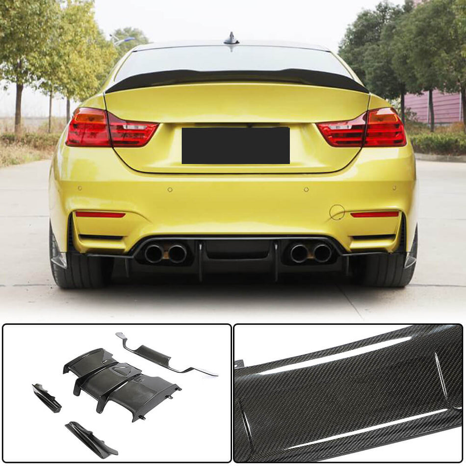 BMW F80 M3 F82 F83 M4 2014-2020 Rear Bumper Diffuser Carbon Fiber-Ahacarbon