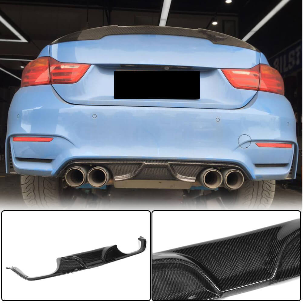BMW F80 M3 F82 F83 M4 2014-2020 Rear Bumper Diffuser Carbon Fiber-Ahacarbon