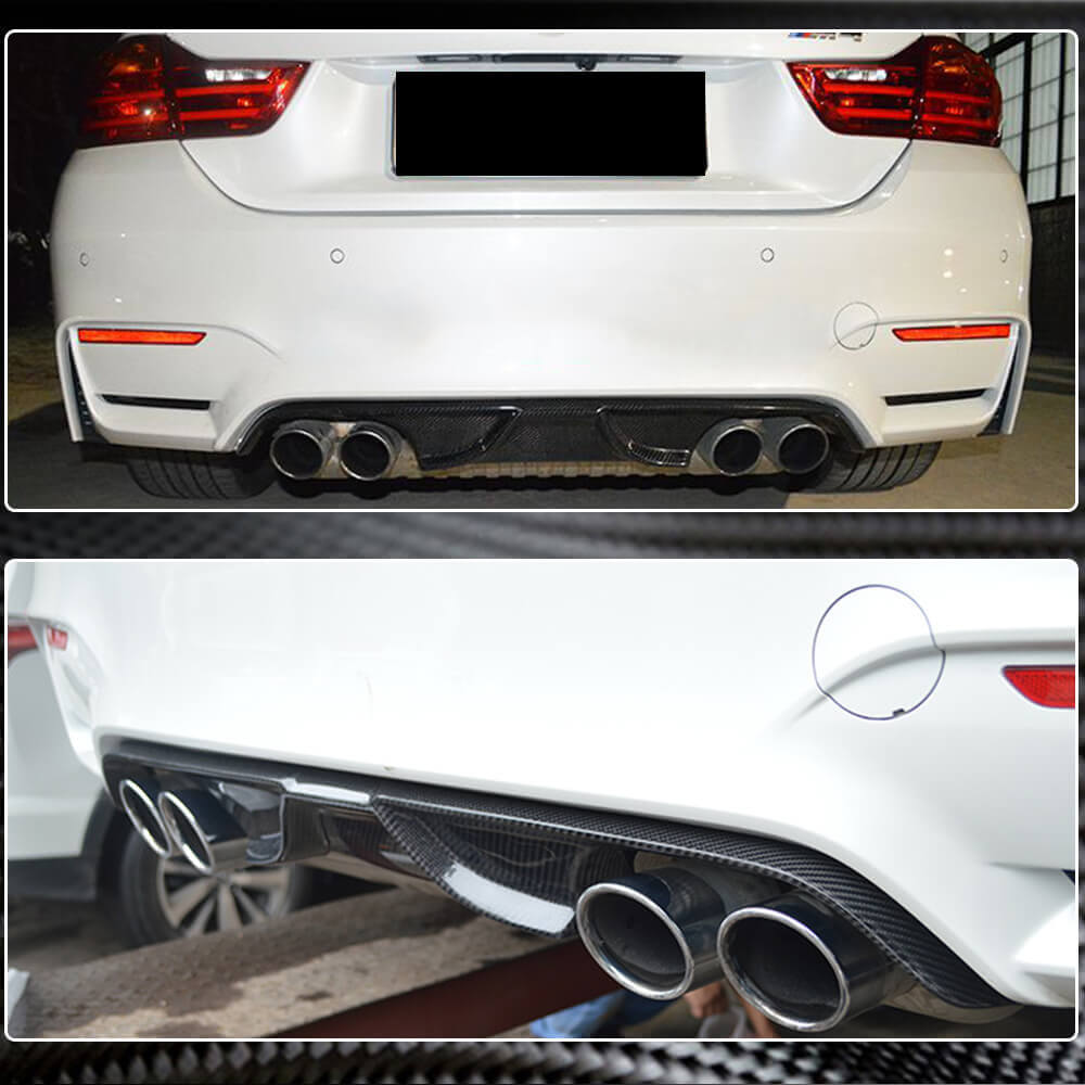 BMW F80 M3 F82 F83 M4 2014-2020 Rear Bumper Diffuser Carbon Fiber-Ahacarbon