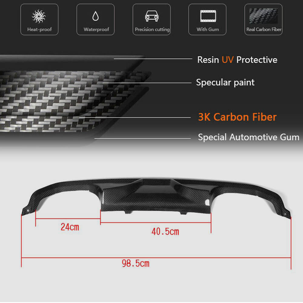 BMW F80 M3 F82 F83 M4 2014-2020 Rear Bumper Diffuser Carbon Fiber-Ahacarbon
