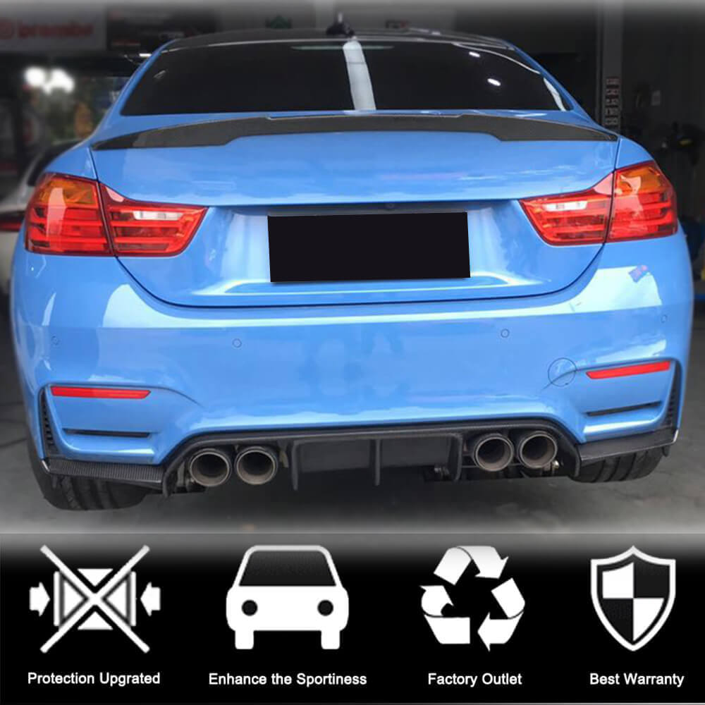 BMW F80 M3 F82 F83 M4 2014-2020 Rear Bumper Diffuser Lip Carbon Fiber-Ahacarbon