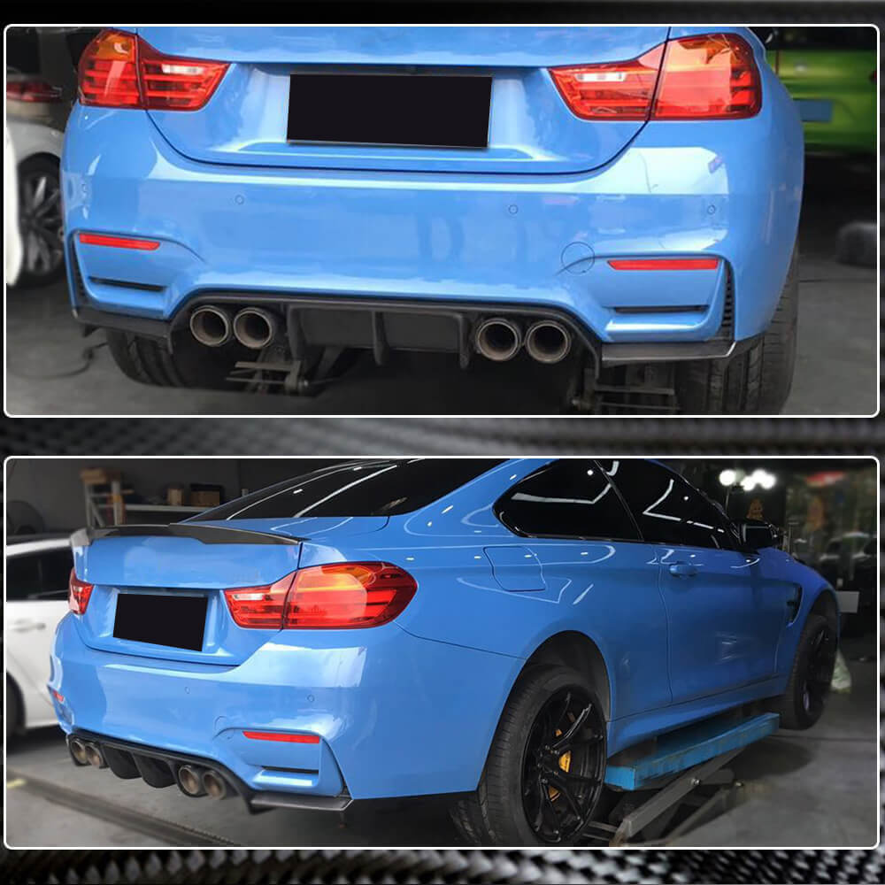 BMW F80 M3 F82 F83 M4 2014-2020 Rear Bumper Diffuser Lip Carbon Fiber-Ahacarbon