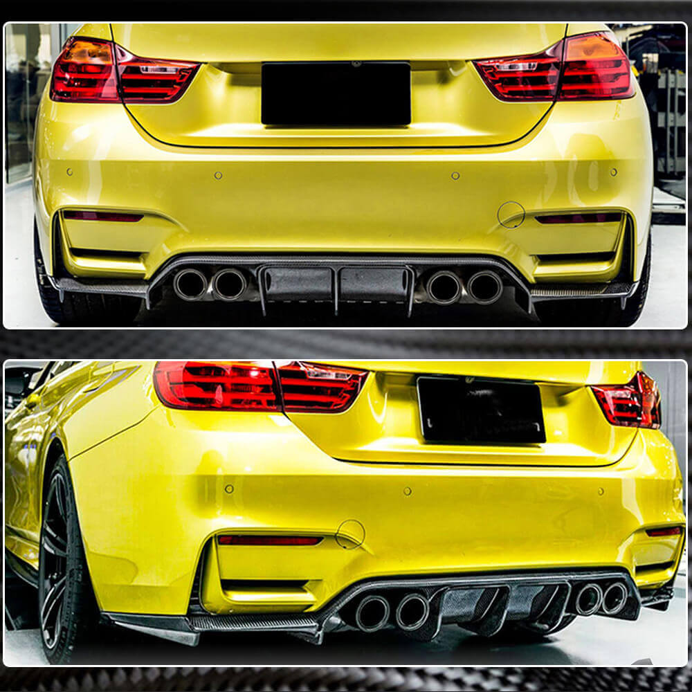 BMW F80 M3 F82 F83 M4 2014-2020 Rear Bumper Diffuser Lip Carbon Fiber-Ahacarbon