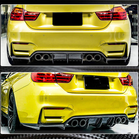 BMW F80 M3 F82 F83 M4 2014-2020 Rear Bumper Diffuser Lip Carbon Fiber-Ahacarbon