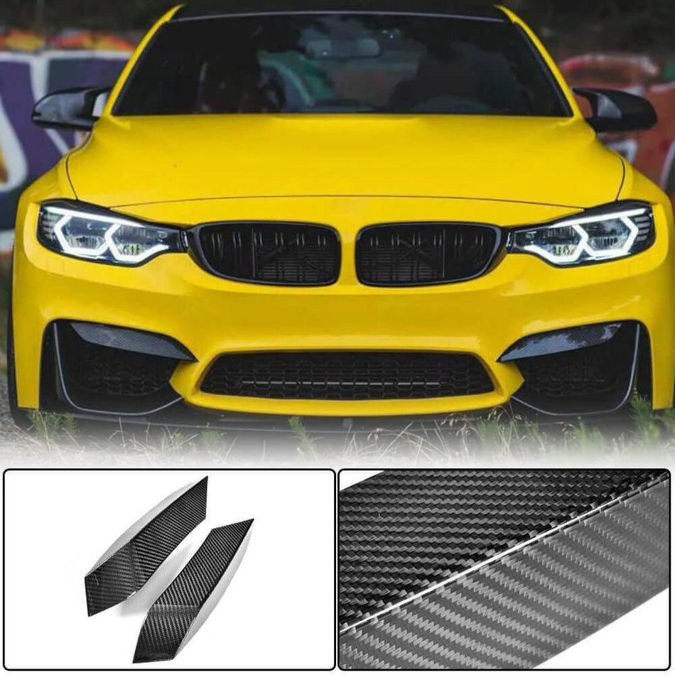BMW F80 M3 F82 F83 M4 2014-2020 Front Upper Bumper Splitters Dry Carbon Fiber-Ahacarbon