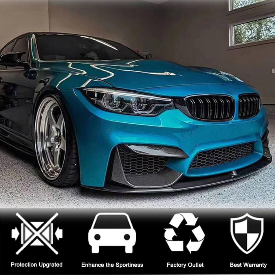 BMW F80 M3 F82 F83 M4 2014-2020 Front Upper Bumper Splitters Dry Carbon Fiber-Ahacarbon